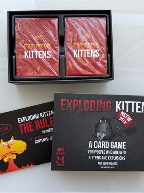 Exploding Kittens NSFW Deck Card Game – Black & Red